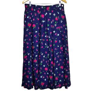 🌷Vintage Liz Sport Women's Floral Maxi Skirt with Pockets & Pleats Size 14
